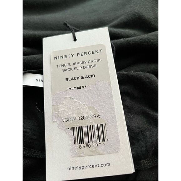 Ninety Percent Tencel Jersey Cross Back Dip-Dye Slip Dress Black and Acid size X - Picture 10 of 10
